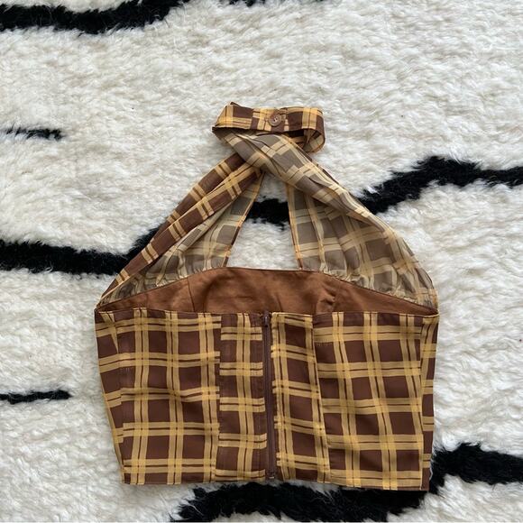 With Jean Tulip Plaid Halter Top in Cher - Picture 5 of 8